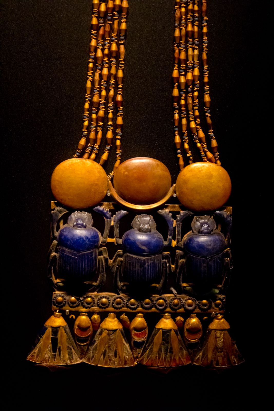 One of Tutankhamun’s treasures discovered in his tomb was a necklace with three scarab beetle figures.