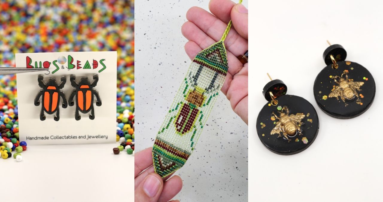 Produkte von Bugs & Beads, inspiriert von Insekten.